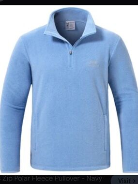 Bass Dash Light Blue Quarter-Zip Polar Fleece Pullover